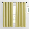 NICETOWN Paler Yellow Room Darkening Curtains 63 inch Length for Kitchen, Grommet Energy Saving Thermal Window Treatments Light Blocking Drapes for Bedroom, 2 Panels, W46 x L63