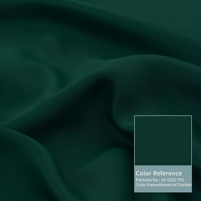 BGment Thermal Insulated 100% Blackout Curtains for Bedroom with Black Liner, Double Layer Full Room Darkening Noise Reducing Grommet Curtain (52 x 63 Inch, Emerald, 2 Panels)