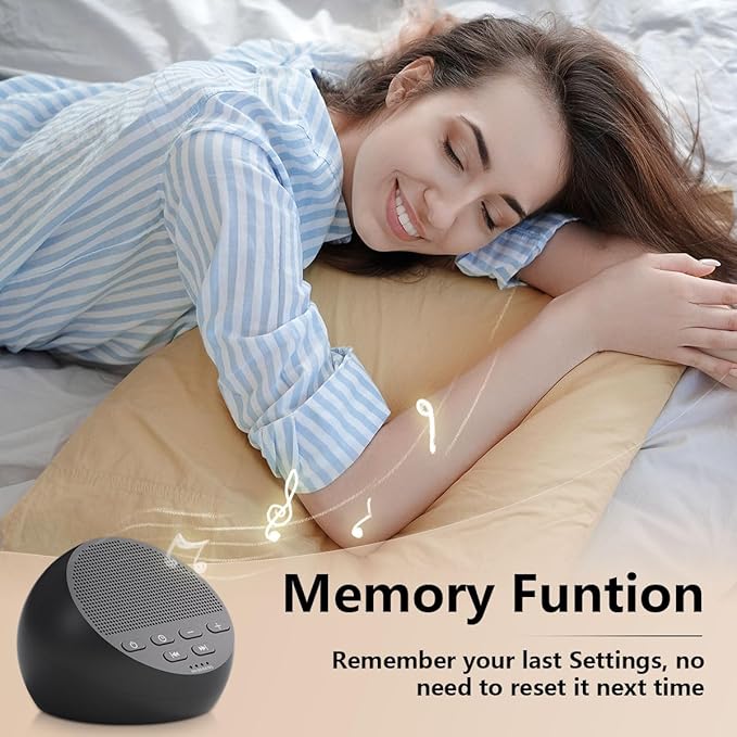 Portable Rechargeable Sound Machine White Noise Machine with 30 Soothing Sounds for Baby Kids Adults 32-Level Vol 4 Timer Brown Noise Sleep Sound Machine for Travel Office Privacy Home
