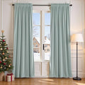 Lazzzy Velvet Blackout Curtains Thermal Insulated Room Window Drapes Super Soft Luxury Curtains for Living Room Bedroom Rod Pocket 2 Panels, Misty Blue, 52" W x 102" L