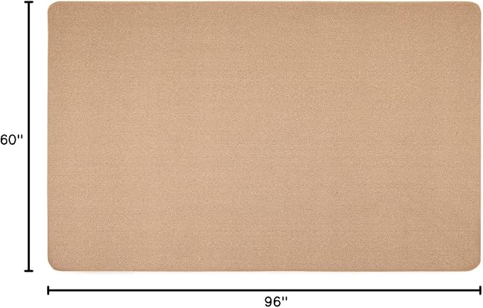 House, Home and More Skid-Resistant Carpet Indoor Area Rug Floor Mat - Pebble Beige - 5 Ft X 8 Ft - Non Slip Rubber Backing, Stain Resistant, Dog Friendly, Living Room Bedroom Kitchen Entryway