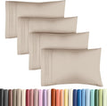 King Pillow Cases Set of 4 - Ultra Soft Hotel Quality Pillowcase Covers - Comfy, Cozy & Wrinkle Free - Shrinkage, Stain and Fade Resistant - Machine Washable Pillow Protectors - 4 Piece Set - Wheat