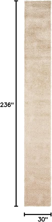 Unique Loom Solid Shag Collection Area Rug (2' 6" x 19' 8" Runner, Taupe)