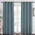 NICETOWN Blackout Greyish Blue Curtains & Drapes for Living Room - Thermal Insulated Solid Grommet Sound Reducing Energy Saving Window Treatments for Porch/Hall, 1 Panel, W52 x L84