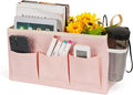 Ozzptuu Bedside Storage Caddy/Bedside Hanging Storage Bag for Headboards Bunk Beds Dorm Rooms Book Phone Magazine Holder (New Pink)