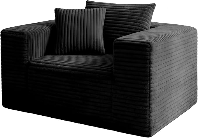 Single Cloud Sofa, Giant Bean Bag Chair with High Backrest & Wider Armrest, Foam Boneless Couch for Oversized Spaces, Comfy Furry Sofas with Pillows for Living Room, Bedroom, Apartment, Dorm, Office