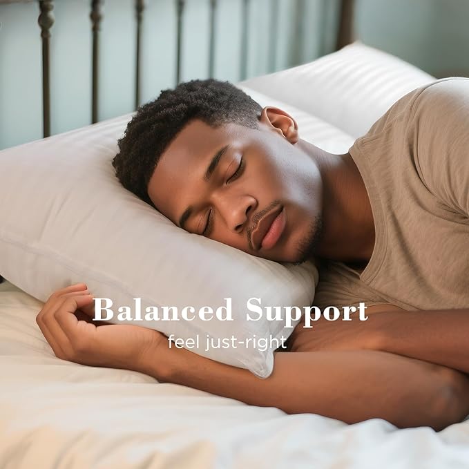 viewstar Bed Pillows, Hotel Quality, Down Alternative Big Pillow for Side, Back, or Stomach Sleepers, Soft, White, King
