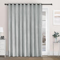 Macochico 120" Wx84 L 100% Blackout Chenille Curtains for Sliding Door Living Room Bedroom, Luxury Drapery for Hotel Home Theater, Medium Gray Thermal Window Treatments with Tieback, Grommet, 1 Panel