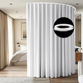 Room Divider Ceiling Mounted Curtains Track Sets Extra Wide Blackout Curtain Flexible Tracks for Bedroom Privacy Partition Separator, 1 Panel White Drape and White Rail, W12.5 x H7ft