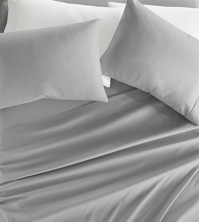 Linen Market Brushed Microfiber Queen Sheet Set 4 Piece – Oeko-TEX Certified Ultra Soft & Wrinkle-Free - 16" Deep Pocket Sheets - Easy Care Queen Size - Light Gray