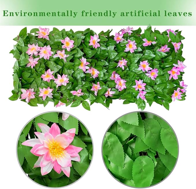 BYBAG Expandable Faux Ivy Fence Privacy Screen for Patio Outdoor Balcony Bedroom Decor,Artificial Leaf Wall Decoration Fencing Panel(Single Sided Leaves)