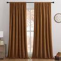 Joydeco Golden Brown 100% Blackout Curtains 84 Inch 2 Panels, Luxury Thermal Brown Velvet Curtains for Bedroom Living Room, Soundproof Blackout Window Drapes, Rod Pocket & Back Tab (52W x 84L)