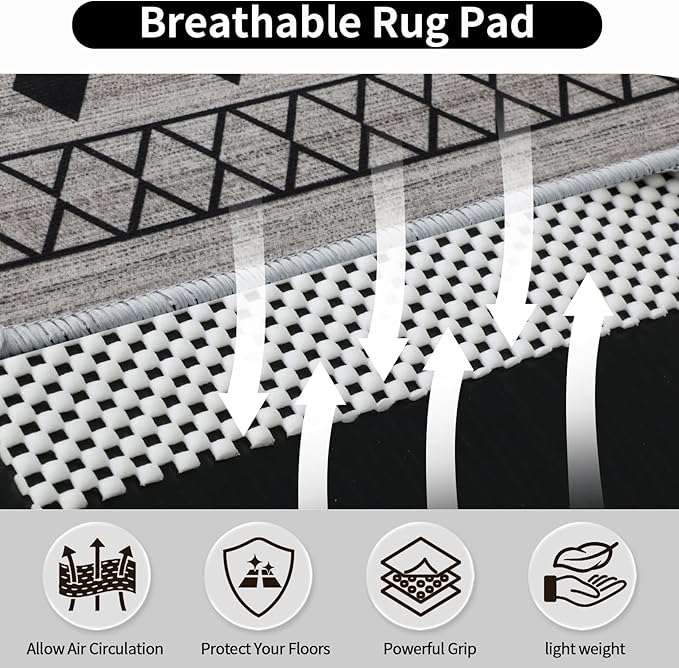 FestiCorp Non Slip Rug Pads 2x8 Ft Non Skid Rug Pad Gripper, Anti-Slip Carpet Rug Mats for Under Rugs and Hard Surface Floors
