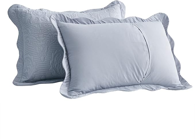 CHIXIN Microfiber King Pillow Shams Set of 2 - Decorative Pillow Covers - Dark Grey - Size (20" x 36")