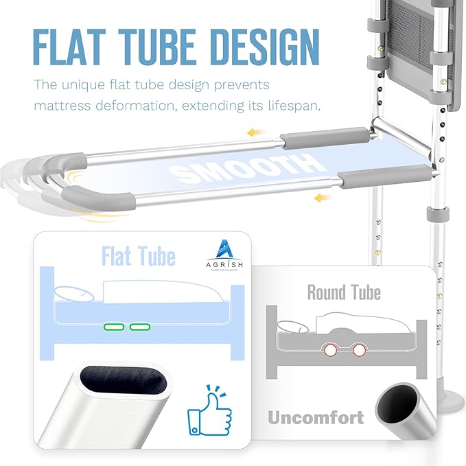 Agrish Bed Rails for Elderly Adults Safety, Bed Rails for Seniors with Motion Lights & Storage Pouch, Adjustable Bed Assist Rail for Surgery Patients - Medical Bed Rail