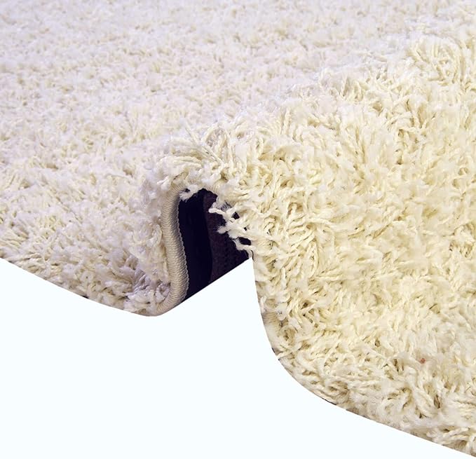 Unique Loom Solid Shag Collection Area Rug (4' 1" x 6' 1" Rectangle, Pure Ivory)