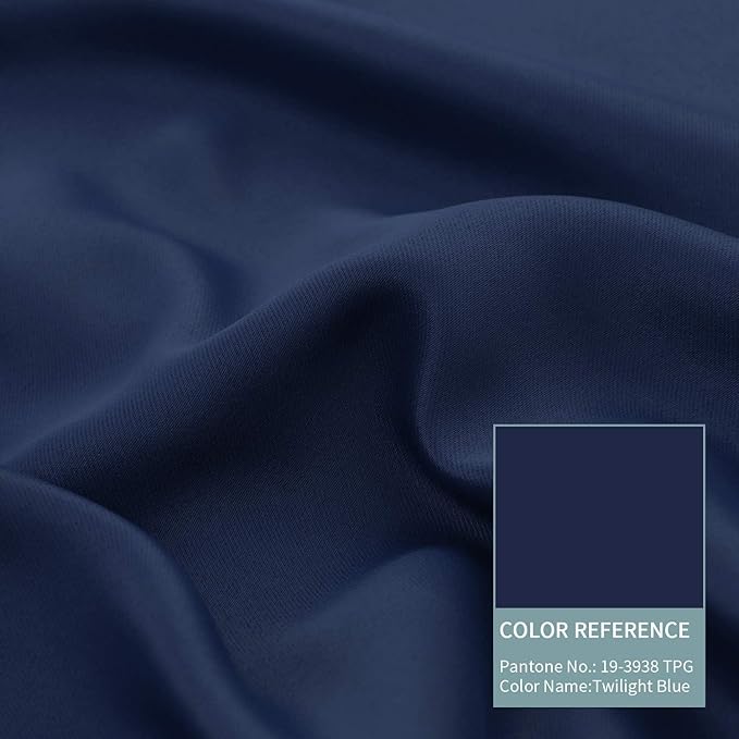 BGment Short 100% Blackout Curtains for Bedroom, Thermal Insulated Energy Efficiency Noise Reducing Grommet Curtains 54 Inch Length with Liner for Small Window 2 Panels Each 42 Inch Wide, Navy Blue