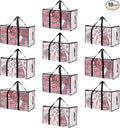 Moving Bags Heavy Duty Extra Large, Alternative for Moving Boxes & Moving Supplies,Clear Storage Bins with Lids, Plastic Packing Tote, Storage Bags for Clothes with Handles & Zippers(Clear, 10 Pack)