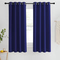 NICETOWN Blackout Short Curtain 63 inches Long for Windows, Thermal Insulated Curtain Grommet Room Darkening Window Treatment for Bedroom/Living Room, 1 Panel, W46 x L63, Navy Blue