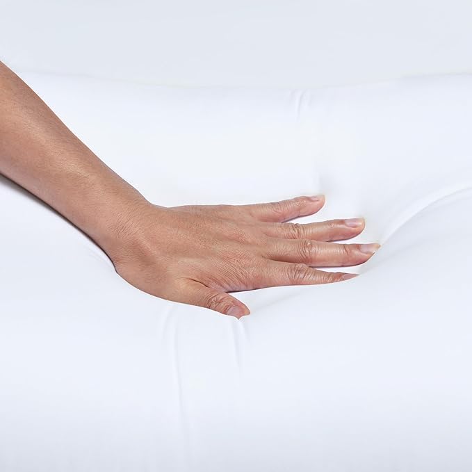 Amazon Basics Down-Alternative Pillows for Stomach and Back Sleepers, Soft Density, 20 x 36 inches, 2-Pack, White
