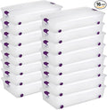 Sterilite 16-Pack 60 Quart ClearView Latch Box, Wheeled Underbed Organizer Bins with Latching Lids - Clear Plastic Organization Containers for Closet, Bedroom, Shelving Units and Everyday Home Storage
