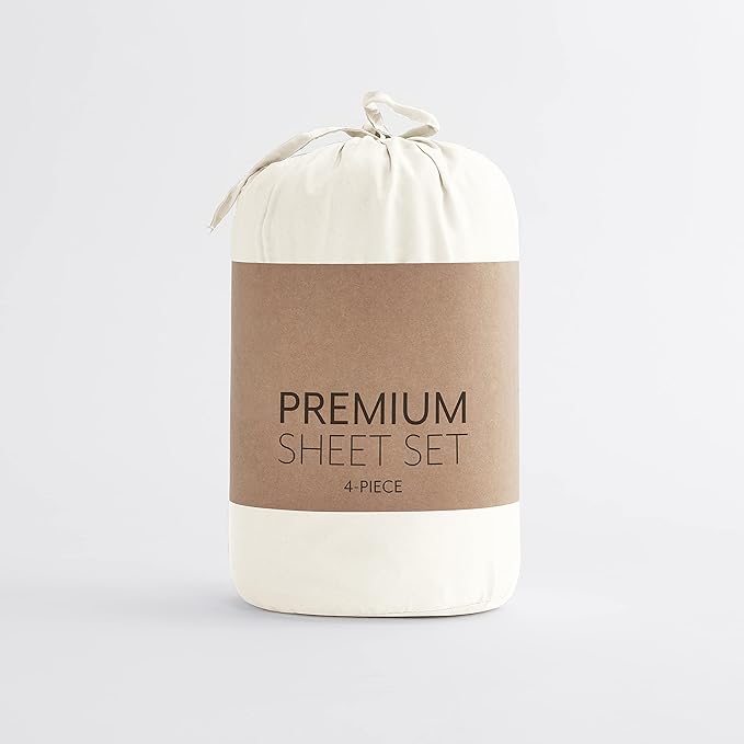 Linen Market Double-Brushed Microfiber Twin XL Sheet Set 3 Piece – Oeko-TEX Certified Ultra Soft & Wrinkle-Free - 16" Deep Pocket Sheets - Easy Care Twin XL Size - Ivory