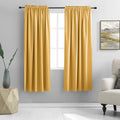 DONREN Gold Yellow Blackout Curtains for Kitchen - Room Darkening Curtain Drapes with Rod Pocket (52 Inch Width x 72 Inch Length,2 Panels)