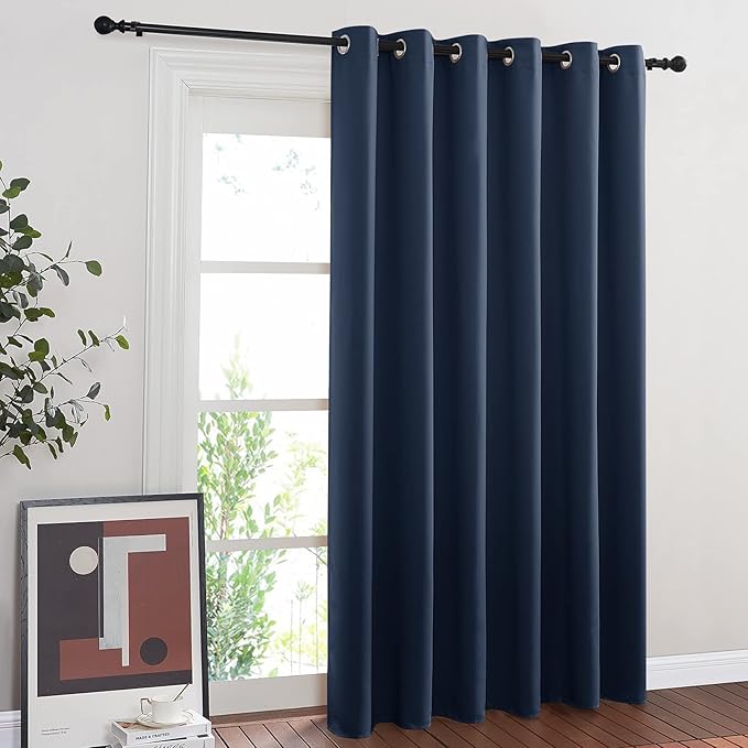 NICETOWN Bedroom Window Blackout Curtain Panel - Thermal Insulated Blackout Drape/Drapery for Loft, Guestroom (Navy, 1 Panel, 80 x 84 inch)
