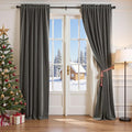 Lazzzy Velvet Blackout Curtains Thermal Insulated Room Window Drapes Super Soft Luxury Curtains for Living Room Bedroom Rod Pocket 2 Panels, Grey, 62" W x 84" L