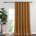 NICETOWN Room Divider Curtain 132 Inches Long, Wide Blackout Sliding Door Curtain for Bedroom, Room Darkening Privacy Window Curtain for Patio Door (1 Panel Set, Gold Brown, 80 x 132 Inch)