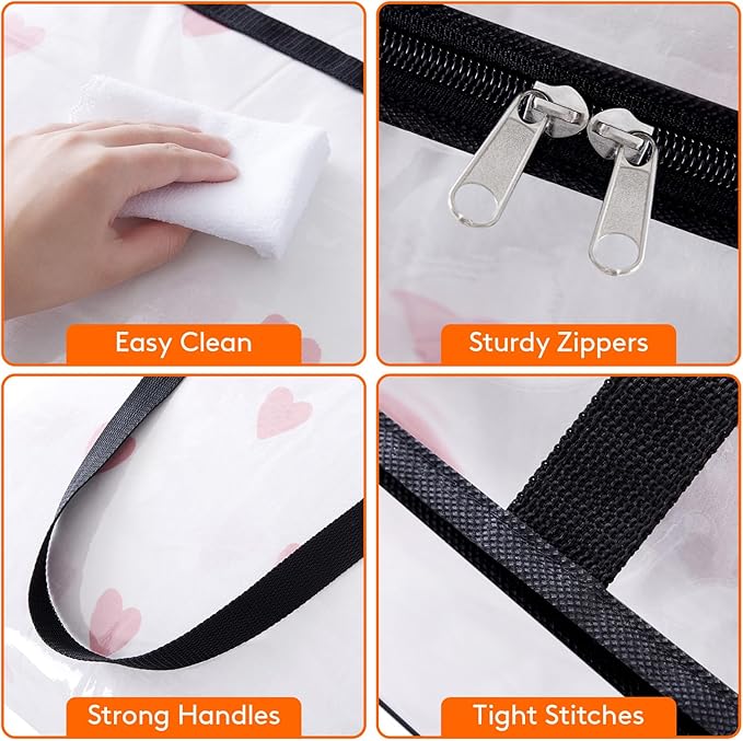 Lifewit 4 Pack Clear Clothes Storage Bags, 95L Plastic Blanket Storage Bag, Vinyl Foldable Moving Bags with Zipper，Closet Organizers and Storage Containers for Comforter, Bedding, Duvet, Pillow