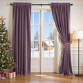 Lazzzy Velvet Blackout Curtains Thermal Insulated Room Window Drapes Super Soft Luxury Curtains for Living Room Bedroom Rod Pocket 2 Panels, Lavender Purple, 52" W x 96" L