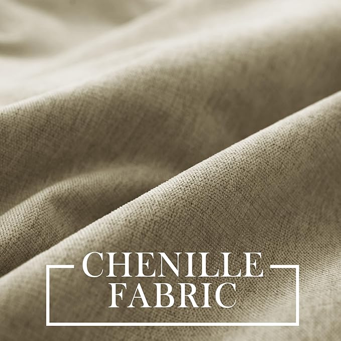 Macochico Extra Wide 100% Blackout Chenille Curtains 100" Wx96 L Thermal Drapes for Sliding Door Living Room Bedroom Auditorium Hotel Soil Brown Curtains Grommet Top with Tieback Classic 1 Panel