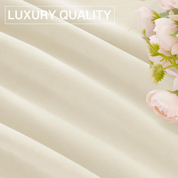StangH Ivory White Curtains 102 inches Long for Living Room, Luxury Velvet Light Dimming Door Covering Privacy Window Drapes for Bedroom, W52 x L102, 2 Panels
