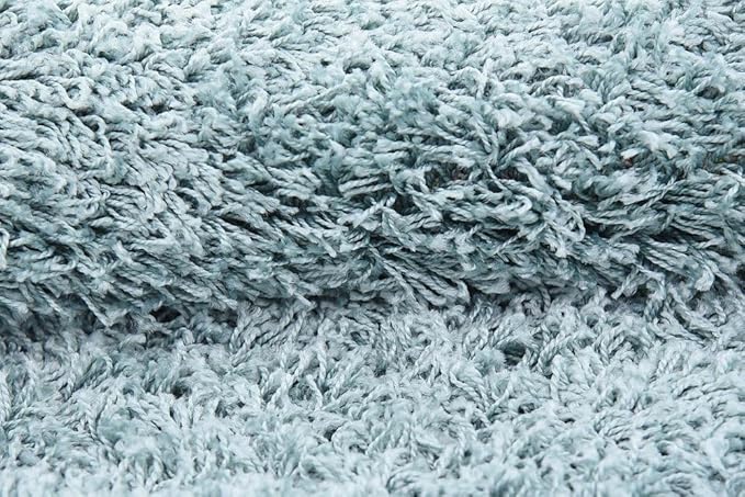 Unique Loom Solid Shag Collection Area Rug (6' 1" x 9' Rectangle, Light Slate Blue)