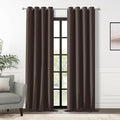 ChrisDowa 100% Blackout Brown Solid Curtains 120 Inches Long 2 Panels for Bedroom Living Room,Farmhouse Room Darkening Thermal Insulated Soundproof Grommet Top Window Treatment Drapes,52x120