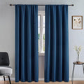 Blackout Curtains 96 Inches Long 2 Panels Set, Navy Blue Curtains Thermal Insulated Room Darkening Drapes for Bedroom, Rod Pocket Light Blocking Drapes Living Room(52W × 96L, Navy Blue)
