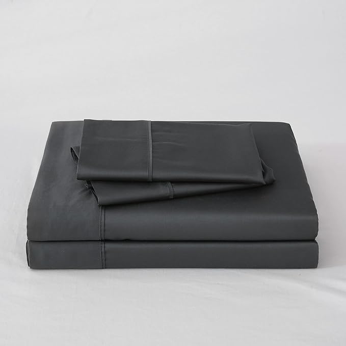 100% Viscose from Bamboo Sheets Set,Viscose from Bamboo Cooling Bed Sheet King Size 4 Pieces Deep Pocket Sheet,Silky Soft,Breathable(Shadow Grey,King)