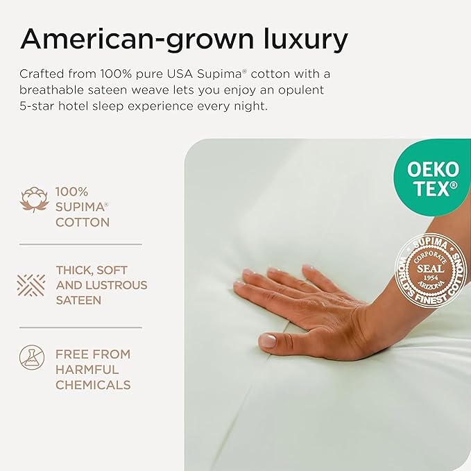 Threadmill Luxury Full Size Sheets for Full Size Mattress, 1200 Thread Count Supima Cotton Sheets for Full Mattress, 5-Star Hotel Quality 4 Piece Bed Sheets with Extra Deep Pocket, Seaglass