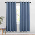 NICETOWN Stone Blue Blackout Doorway Curtains 78 inches Long, Grommet Light Blocking Window Treatments Sound Reducing Privacy Drapes for Living Room/Bedroom, 2 Panels, W52 x L78