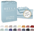 Bella Coterie Luxury Bamboo Viscose Twin XL Size Sheet Set | 100% Organically Grown | Ultra Soft | Cooling for Hot Sleepers | 18" Deep Pocket [Coastal Blue]
