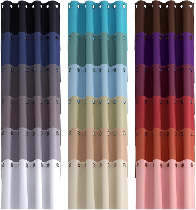 MIUCO Room Darkening Grommet Thermal Insulated Blackout Window Curtains Panels for Bedroom Set of 2 52x95 Inch Begie, Bonus 2 Tie Backs Included