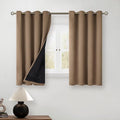BGment Short 100% Blackout Curtains for Bedroom, Thermal Insulated Energy Efficiency Noise Reducing Grommet Curtains 54 Inch Length with Liner for Small Window 2 Panels Each 52 Inch Wide, Taupe