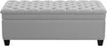 51" Fabric Storage Ottoman Bench, Upholstered Rectangle End of Bed Storage Ottoman Tufted Living Room Bedroom Bench with Safety Hinge, Solid Wood Legs, Loads 500 lb(Light Grey)