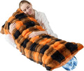 Full Body Pillow 20x54 Inch,Memory Foam Pregnancy Pillow for Side Sleepers,Orthopedic Back Support Maternity Pillow for Women (with Removable Cover)-Orange Black Grid Print