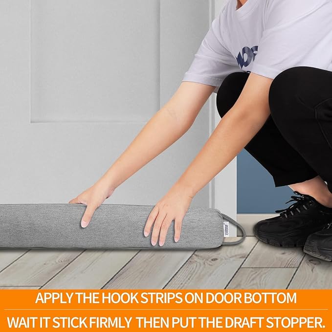 TORRAMI 30" Door Draft Stopper Under Bottom Insulation Noise Air Stopper 2.07LB,Draft Stopper Guard Seal for Doors and Windows - Dark Gray