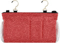 Bedside Caddy Hanging Bunk Bed Caddy Bed Organizer Hanging Pocket with 2 Hooks Bedside Storage Organizer Pocket Bag Holder Polka Dot Red
