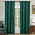 LAMIT Teal Velvet Curtains 102 Inch Length, Thermal Room Darkening Drapes for Living Room Luxury Privacy Back Tab and Rod Pocket Christmas Panels for Bedroom/French Door, 2 Panels, 52 x 102 Inch