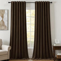 Brown Velvet Curtains Extra Long Room Darkening Drapes Super Soft Elegant Thermal Insulated Soundproof Privacy Window Curtains for Bedroom Living Room, Back Tab Rod Pocket, W52 x L108, 2 Panels