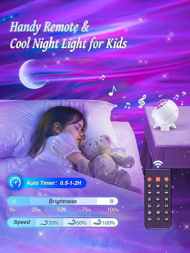 Northern Lights Projector,300+Lighting Modes Galaxy Projector for Bedroom,15 White Noise&Bluetooth Galaxy Projector for Bedroom,Remote+Timer Moon Star Projector Galaxy Light,Valentine's Day Gifts